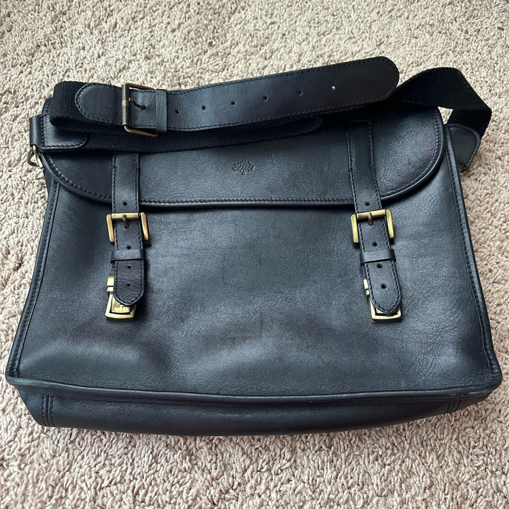 Black Leather Laptop Bag!